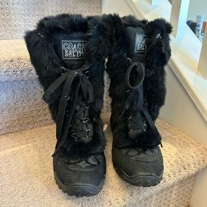 Black, Coach winter boots.